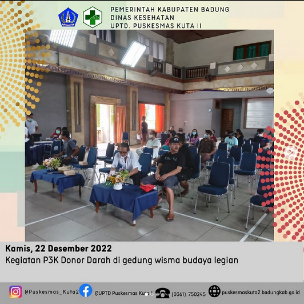 Kegiatan P3K Donor Darah gedung wiswa budaya legian